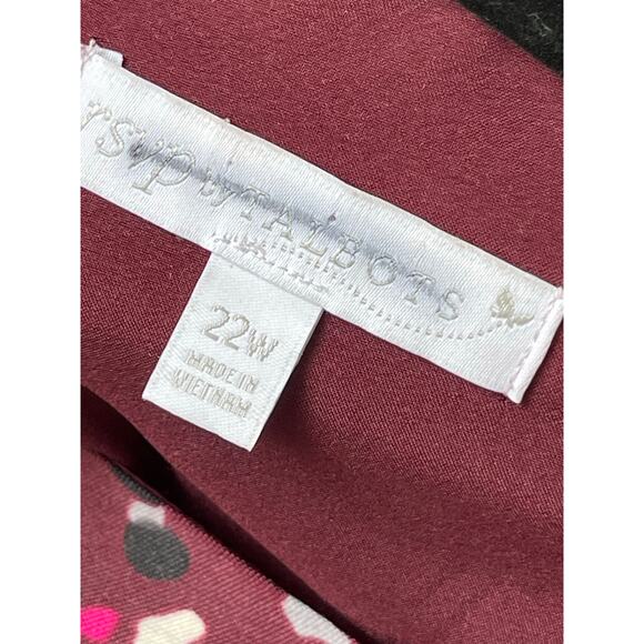 Talbots RSVP Bow Shoulder Confetti Print Fit & Flare Dress  EUC 22W - Picture 6 of 7